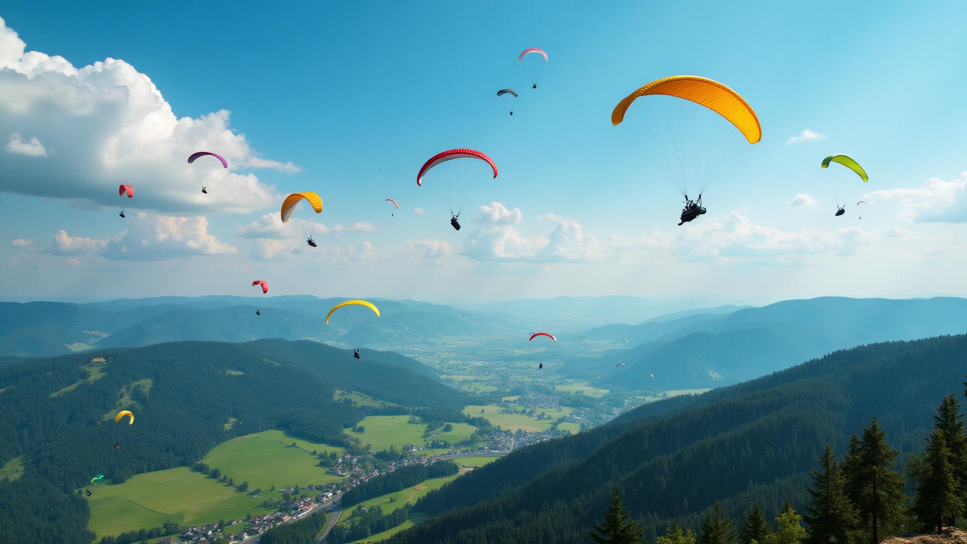 Gleitschirmflieger in der Luft
